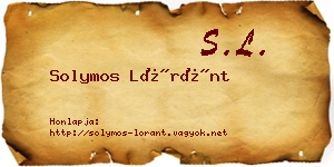 Solymos Lóránt névjegykártya